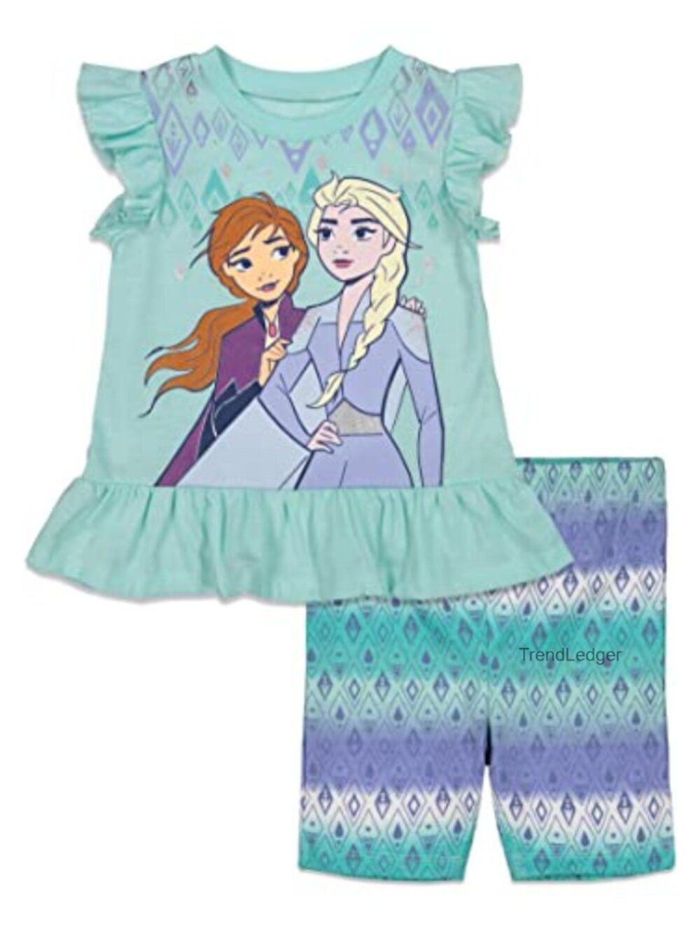 Frozen Anna Elsa Girls Tee & Shorts Set 4T
